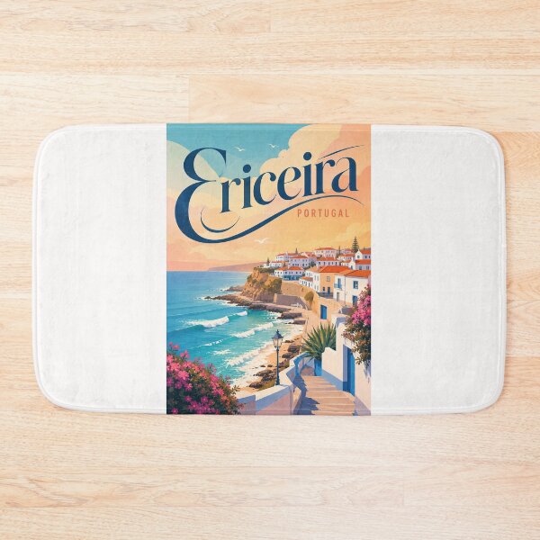 Item preview, Ericeira Portugal Atlantic Coast Cliffs and Whitewashed Village designed and sold by Places On Earth.