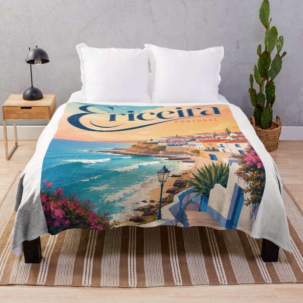 Item preview, Ericeira Portugal Atlantic Coast Cliffs and Whitewashed Village designed and sold by Places On Earth.