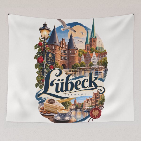 Item preview, Lübeck Germany Holstentor and Historic Hanseatic Old Town designed and sold by Places On Earth.