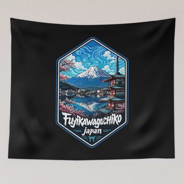 Item preview, Fujikawaguchiko Mount Fuji Trippy Japan Travel designed and sold by TomFrontierArt.