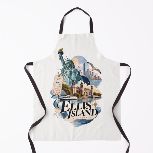 Item preview, Ellis Island New York with Statue of Liberty and Manhattan designed and sold by Places On Earth.