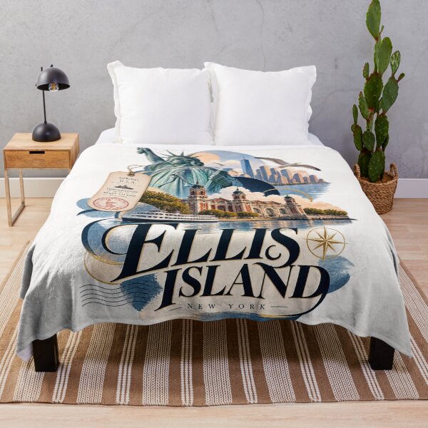 Item preview, Ellis Island New York with Statue of Liberty and Manhattan designed and sold by Places On Earth.