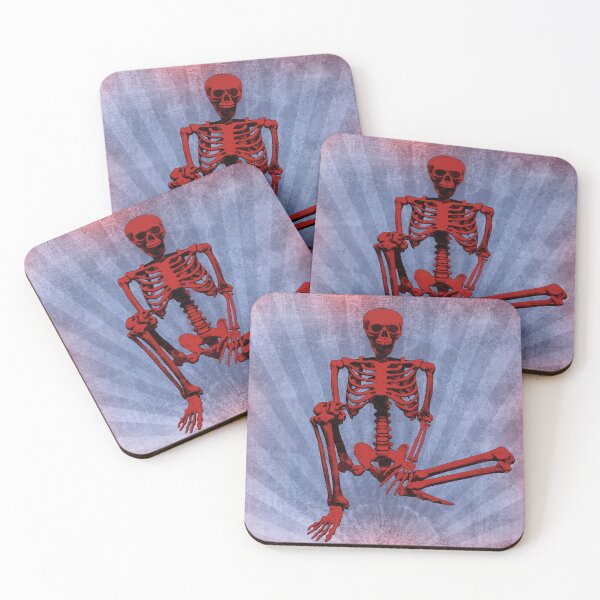 Item preview, Red Sitting Human Skeleton Anatomical Bones Memento Mori designed and sold by Ghoul Enterprises.