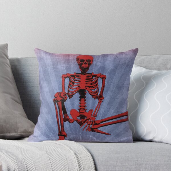 Item preview, Red Sitting Human Skeleton Anatomical Bones Memento Mori designed and sold by Ghoul Enterprises.