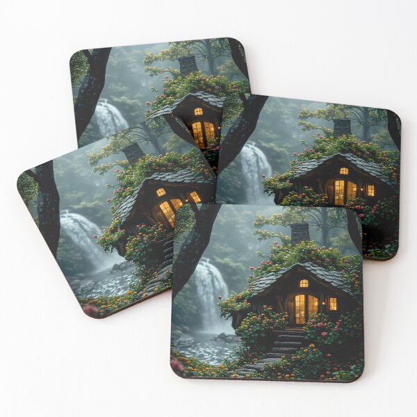 Item preview, Whimsical Wildflower Forest Cabin designed and sold by Vhelir-Art.