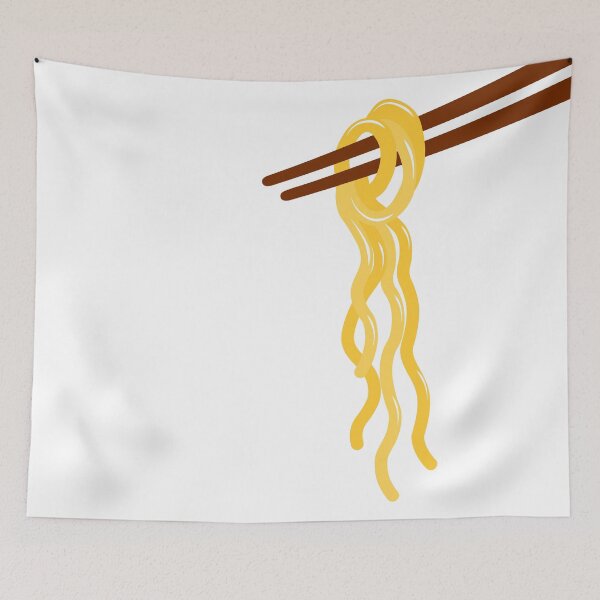 Item preview, Asian Noodles Twirled on Chopsticks – Food Illustration designed and sold by EmeraldeaArt.
