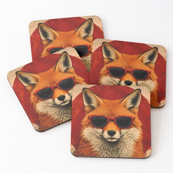 Item preview, Retro Fox Sunglasses Vintage Art designed and sold by RkskArt.