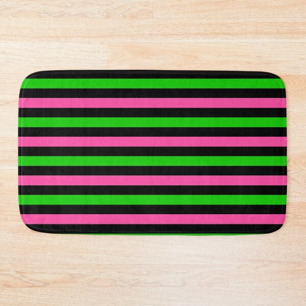 Item preview, Pink and Green Stripes Design Black  designed and sold by PatternTitan.