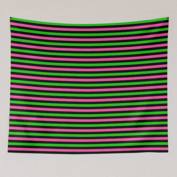 Item preview, Pink and Green Stripes Design Black  designed and sold by PatternTitan.