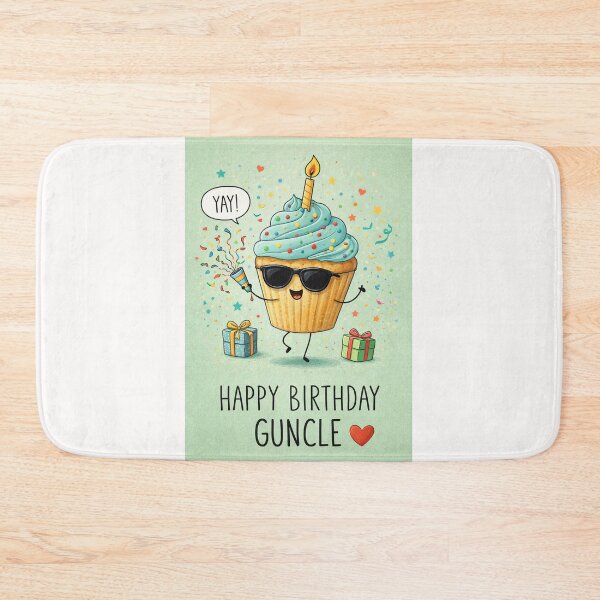 Item preview, Happy Birthday Guncle Cupcake Celebration with Candle Confetti and Gifts designed and sold by Places On Earth.