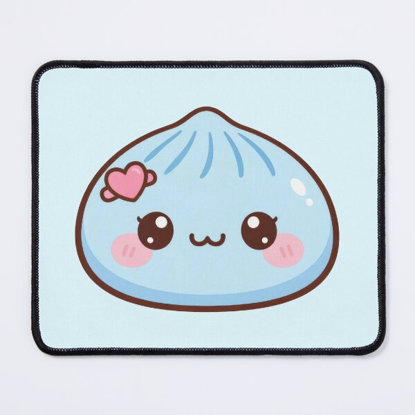 Item preview, Cute Blue Squishy Dumpling with Heart Bandage – Kawaii Food Character designed and sold by EmeraldeaArt.
