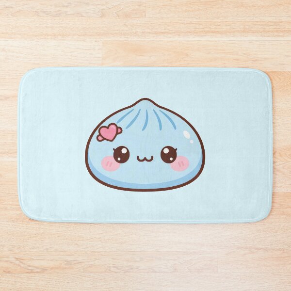 Item preview, Cute Blue Squishy Dumpling with Heart Bandage – Kawaii Food Character designed and sold by EmeraldeaArt.