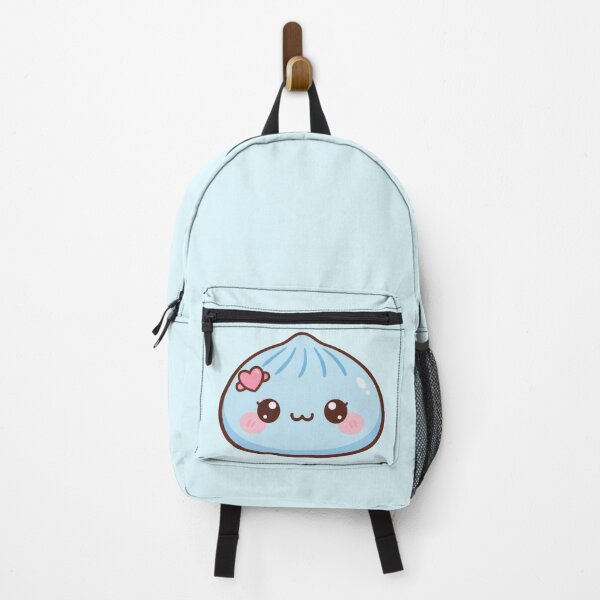 Item preview, Cute Blue Squishy Dumpling with Heart Bandage – Kawaii Food Character designed and sold by EmeraldeaArt.