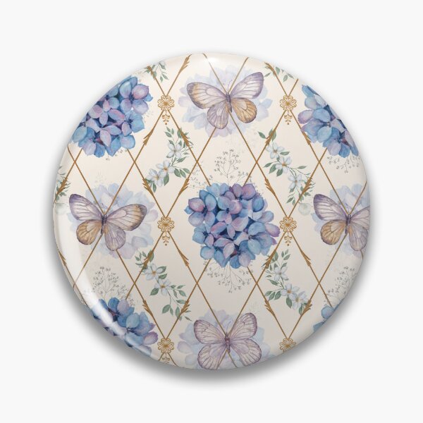 Item preview, Luxury Hydrangea Argyle Pattern – Watercolor Cottage Garden Floral Diamond Design designed and sold by Tamas Das.