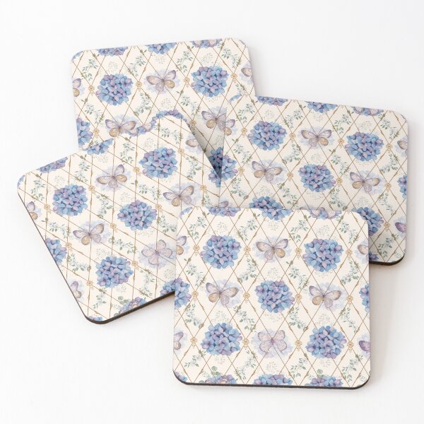 Item preview, Luxury Hydrangea Argyle Pattern – Watercolor Cottage Garden Floral Diamond Design designed and sold by Tamas Das.