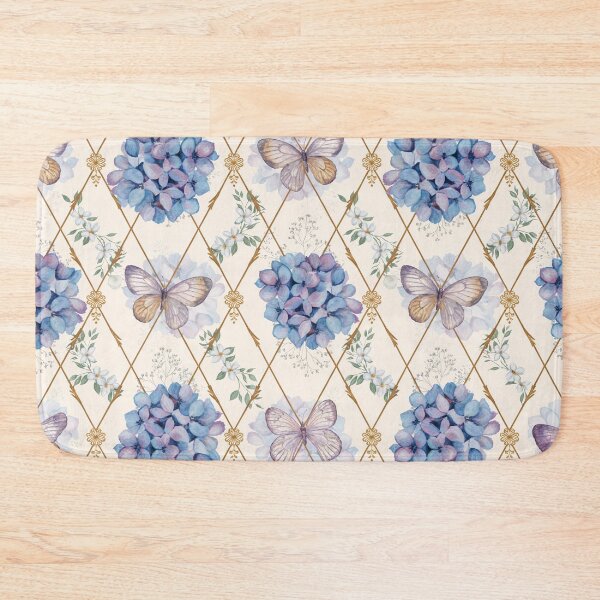 Item preview, Luxury Hydrangea Argyle Pattern – Watercolor Cottage Garden Floral Diamond Design designed and sold by Tamas Das.