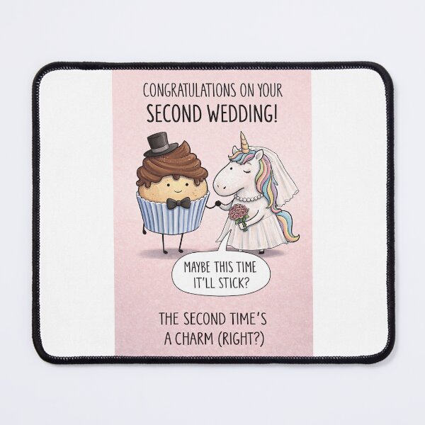 Item preview, Funny Second Wedding Congratulations with Unicorn Bride and Cupcake Groom designed and sold by Places On Earth.