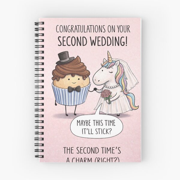 Item preview, Funny Second Wedding Congratulations with Unicorn Bride and Cupcake Groom designed and sold by Places On Earth.