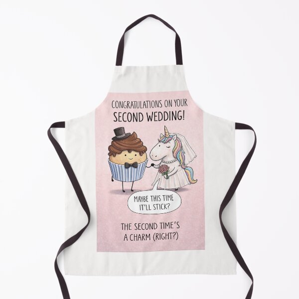 Item preview, Funny Second Wedding Congratulations with Unicorn Bride and Cupcake Groom designed and sold by Places On Earth.