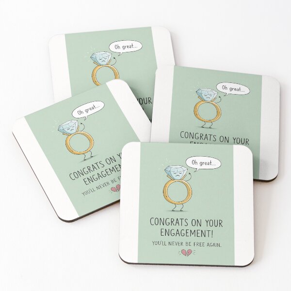 Item preview, Sarcastic Engagement Congratulations with Diamond Ring and Freedom Joke designed and sold by Places On Earth.
