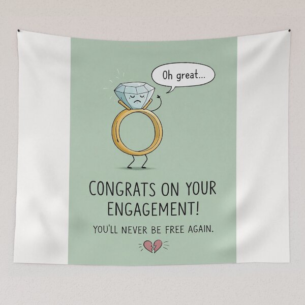 Item preview, Sarcastic Engagement Congratulations with Diamond Ring and Freedom Joke designed and sold by Places On Earth.