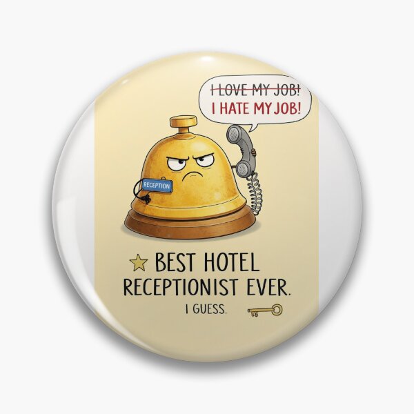 Item preview, Funny Hotel Receptionist Appreciation with Reception Bell and Work Humor designed and sold by Places On Earth.