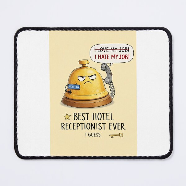 Item preview, Funny Hotel Receptionist Appreciation with Reception Bell and Work Humor designed and sold by Places On Earth.