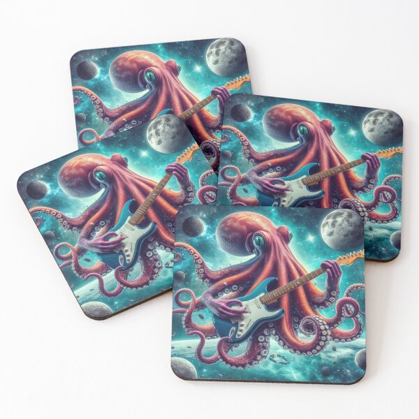 Item preview, Octopus playing guitar in space designed and sold by JALNERVION SHOP.