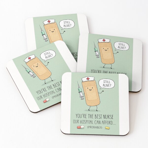 Item preview, Funny Best Nurse Appreciation with Bandage Character and Syringe Humor designed and sold by Places On Earth.