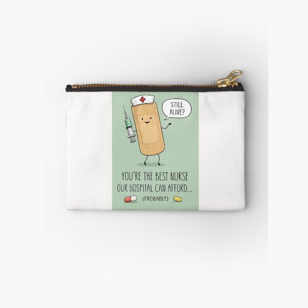 Item preview, Funny Best Nurse Appreciation with Bandage Character and Syringe Humor designed and sold by Places On Earth.