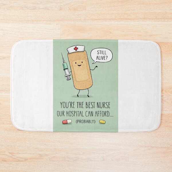 Item preview, Funny Best Nurse Appreciation with Bandage Character and Syringe Humor designed and sold by Places On Earth.
