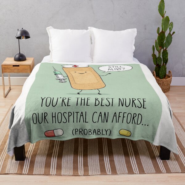 Item preview, Funny Best Nurse Appreciation with Bandage Character and Syringe Humor designed and sold by Places On Earth.