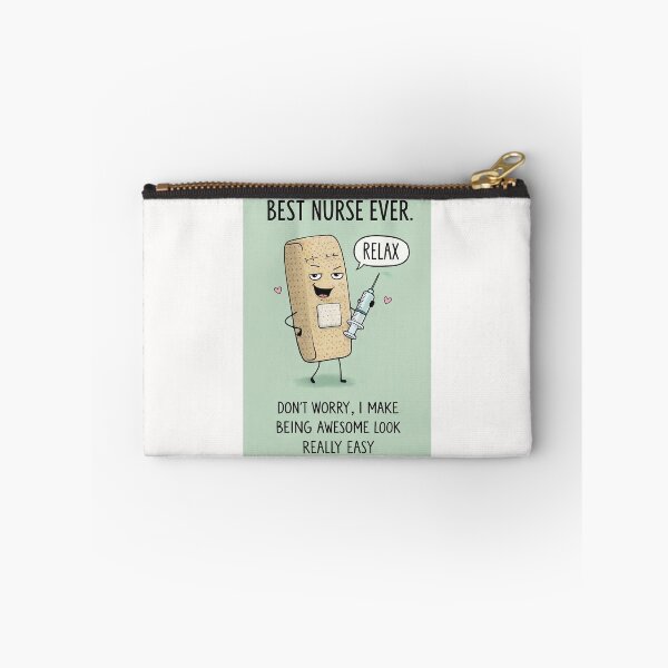 Item preview, Best Nurse Ever with Bandage Character Syringe and Nursing Humor designed and sold by Places On Earth.