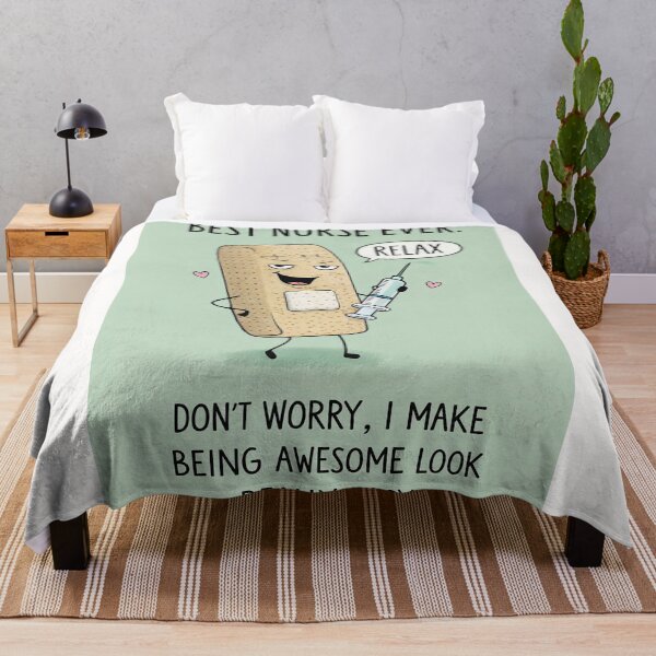 Item preview, Best Nurse Ever with Bandage Character Syringe and Nursing Humor designed and sold by Places On Earth.