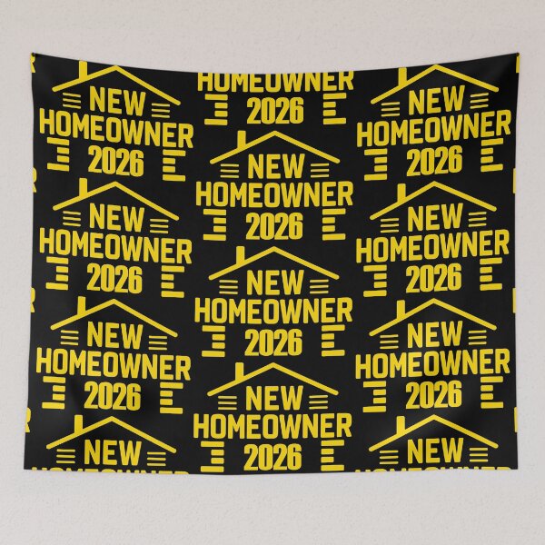 Item preview, New Homeowners 2026 yellow Modern Silhouette designed and sold by EmeraldeaArt.