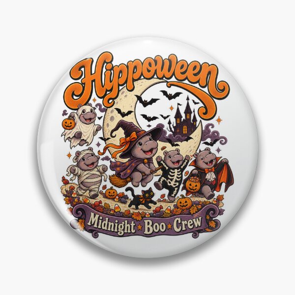 Item preview, Hippoween Boo Crew Ghost Skeleton Funny Hippo Halloween designed and sold by will freed18.
