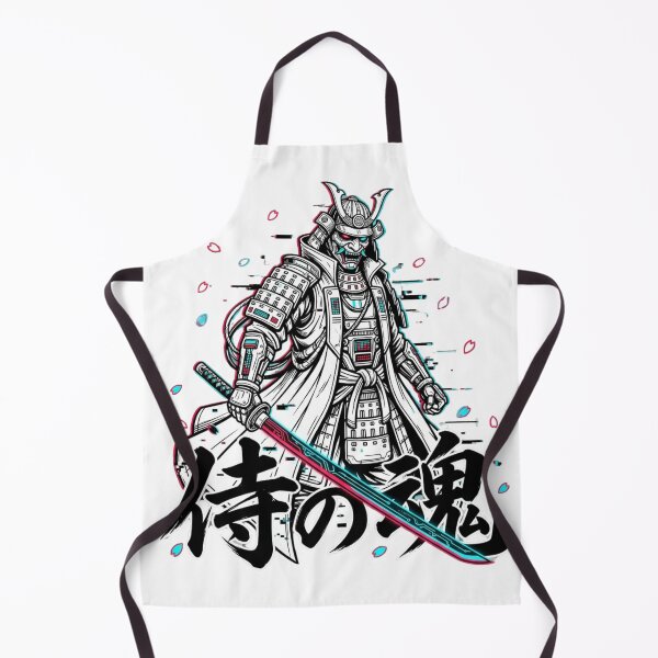 Item preview, Cyberpunk Oni Samurai Soul of the Samurai Glitch Kanji T-Shirt designed and sold by KreatoLab.