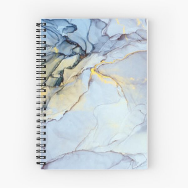 Item preview, Soft Blue and Gold Alcohol Ink Waves Abstract Wall Art  designed and sold by LuxocaDesigns24.