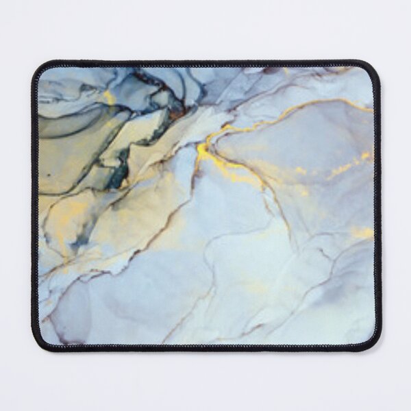 Item preview, Soft Blue and Gold Alcohol Ink Waves Abstract Wall Art designed and sold by LuxocaDesigns24.