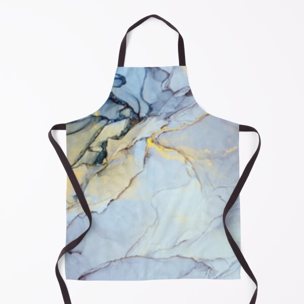 Item preview, Soft Blue and Gold Alcohol Ink Waves Abstract Wall Art designed and sold by LuxocaDesigns24.