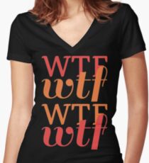 wtf Women's Fitted V-Neck T-Shirt