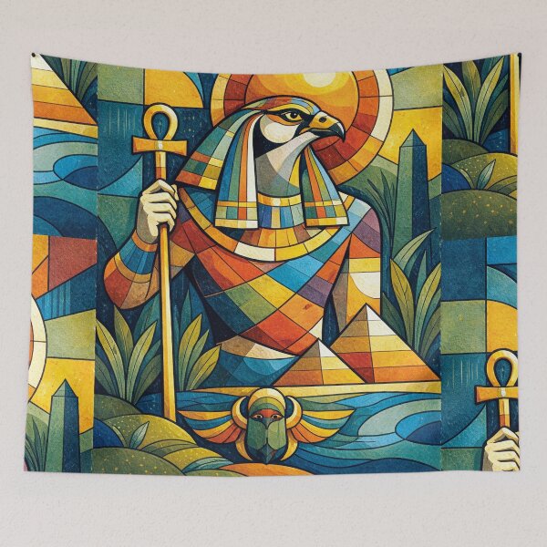 Item preview, God Ra – Divine Light of Ancient Egypt Illustration designed and sold by GalleryKauffeld.