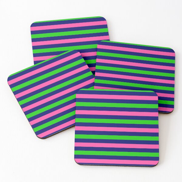 Item preview, Pink and Green Stripes Design Blue  designed and sold by PatternTitan.