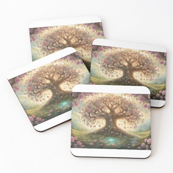Item preview, Enchanted Tree Blossom Fantasy Landscape Art designed and sold by pinkal.