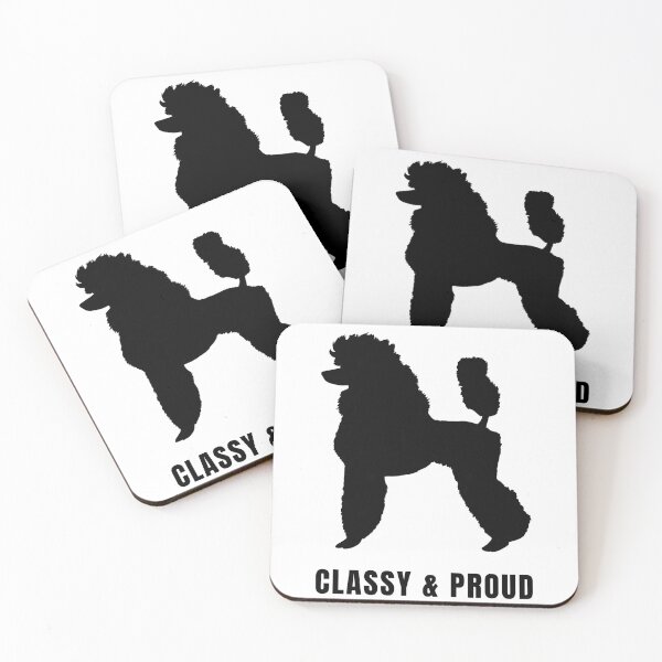 Aperçu de l'œuvre Caniche - Chic et fière - Édition noire | Silhouette minimaliste créée et vendue par TailPrints.