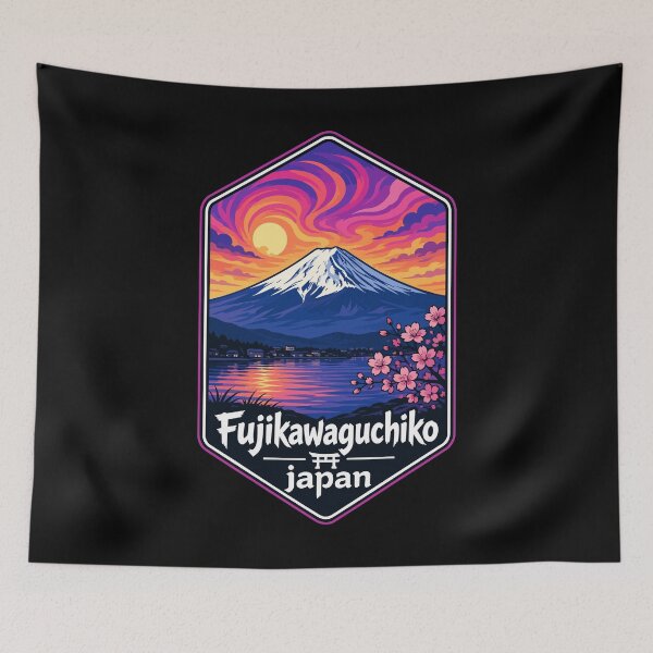 Item preview, Fujikawaguchiko Mount Fuji Trippy Art Japan Travel designed and sold by TomFrontierArt.