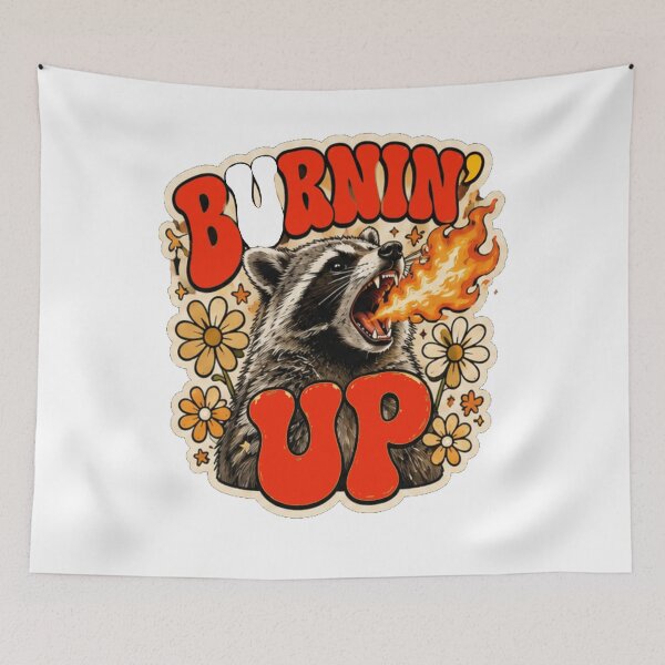 Item preview, FUUNY Racoon Burnin Up Vintage Racccon Gift Men Women Kids  designed and sold by MathiasFuchs.