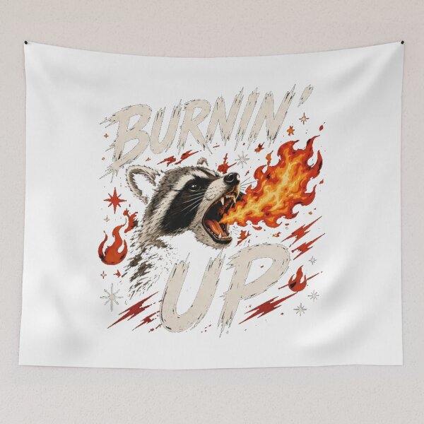 Item preview, Racoon Burnins Up Vintage Racccon Gift Men Women designed and sold by MathiasFuchs.