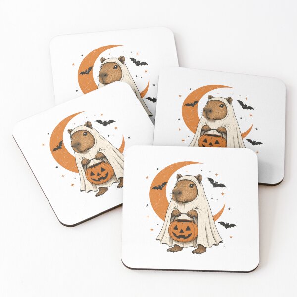 Item preview, Cute Ghost Capybara Halloween – Retro Trick or Treat Art designed and sold by AMICO77.