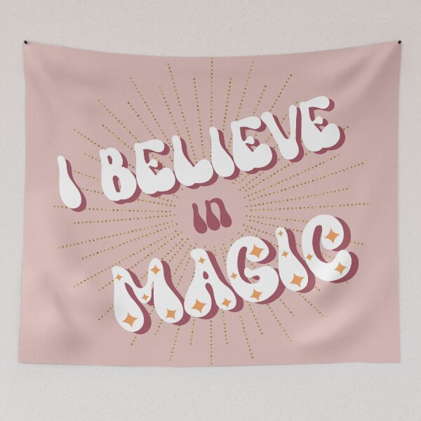 Item preview, Retro I Believe in Magic Typography Illustration designed and sold by Home Cyn Home.